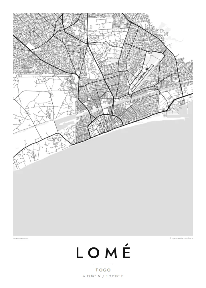 Lomé map poster