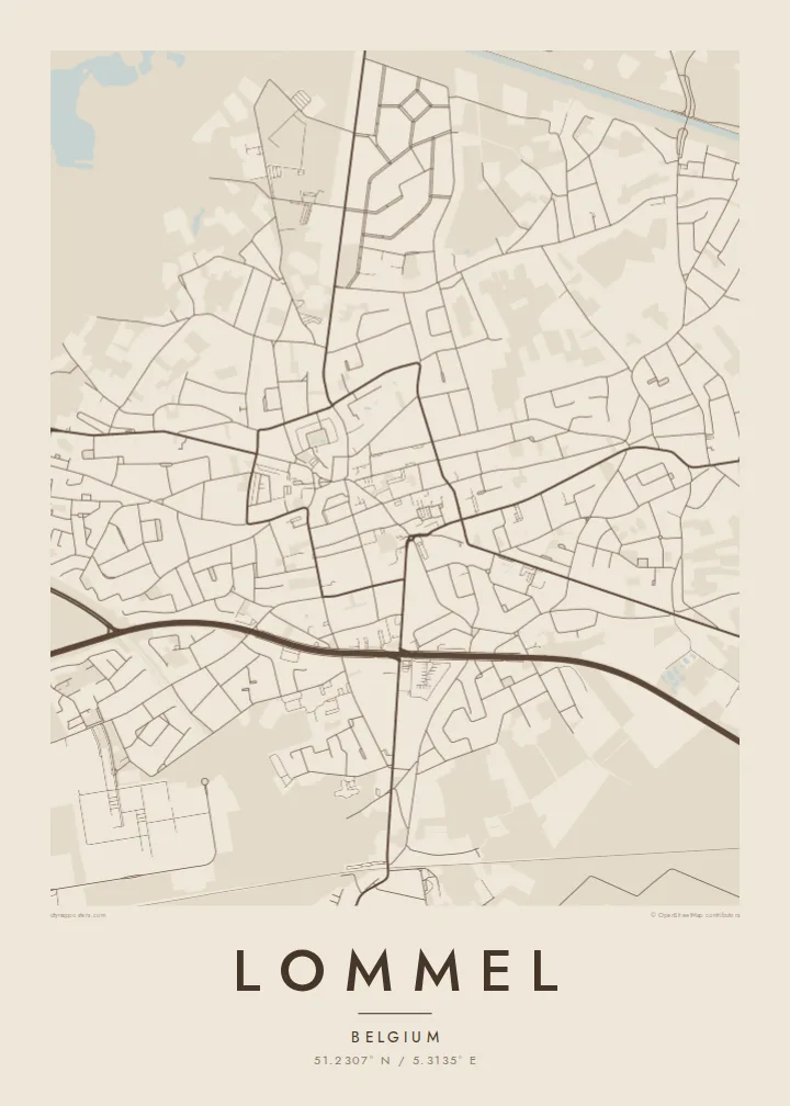 Lommel map poster — Sand