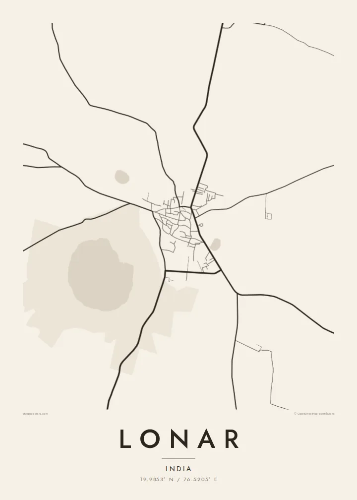 Lonar map poster — Paper style
