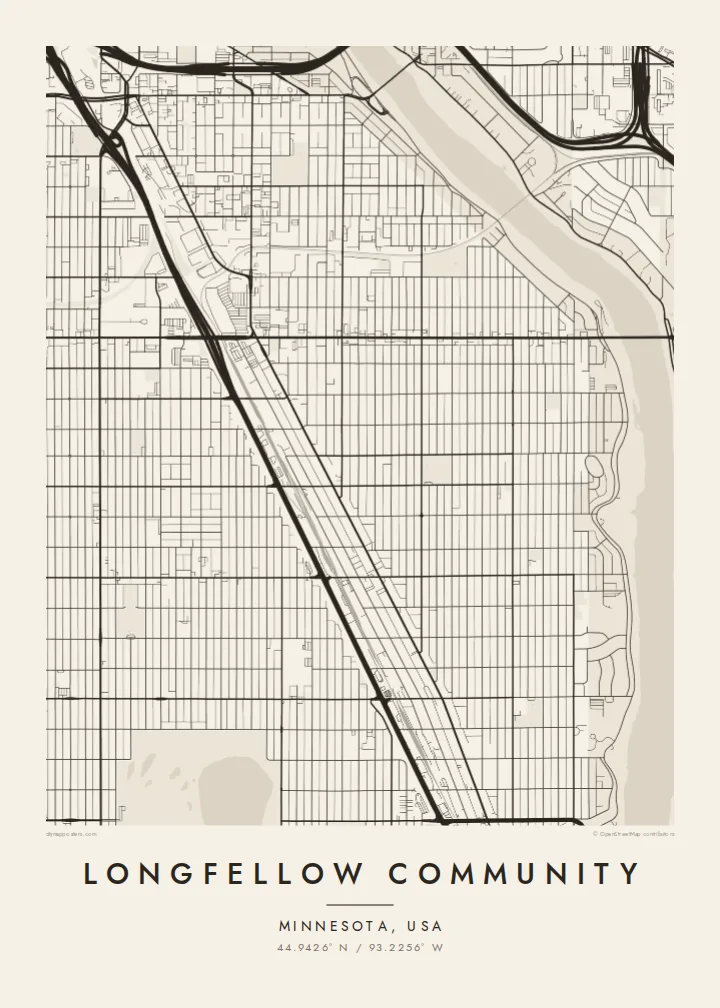 Longfellow Community map poster — Paper