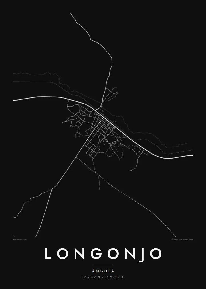 Longonjo map poster — Noir style
