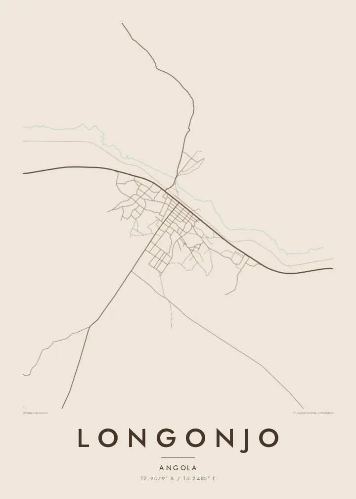 Longonjo map poster — Sand style