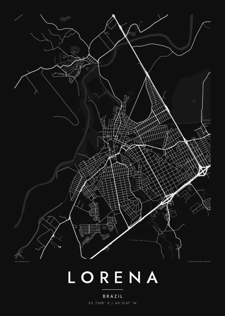 Lorena map poster — Noir style
