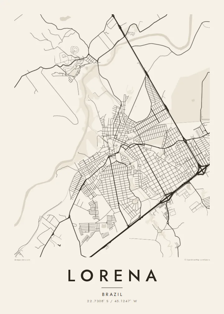 Lorena map poster — Paper style
