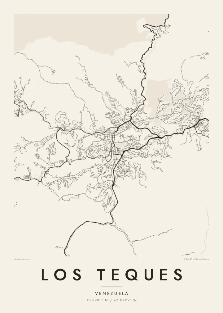 Los Teques map poster — Paper