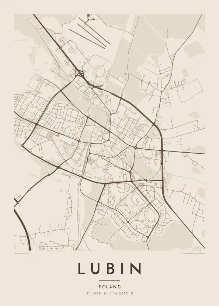 Lubin map poster — Sand style
