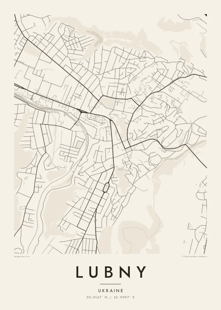 Lubny map poster — Paper