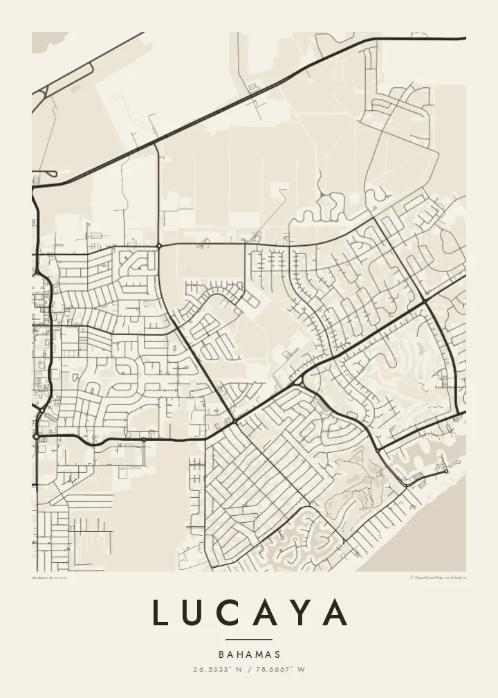 Lucaya map poster — Paper