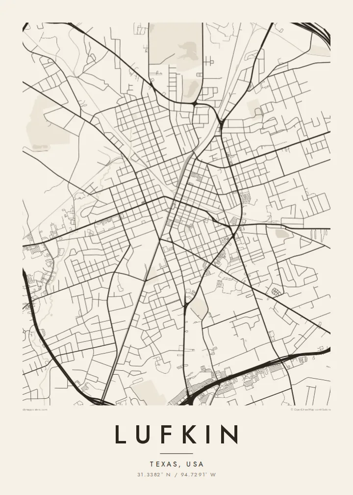 Lufkin map poster — Paper