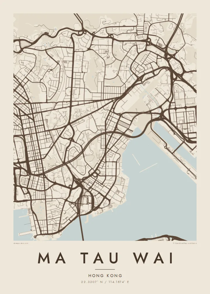 Ma Tau Wai map poster — Sand style