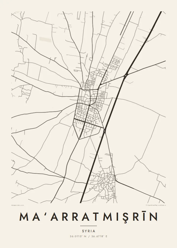 Ma‘arratmişrīn map poster — Paper style