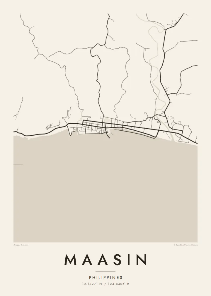 Maasin map poster — Paper