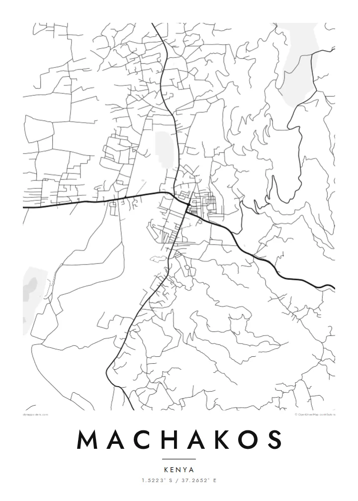 Machakos map poster — Classic