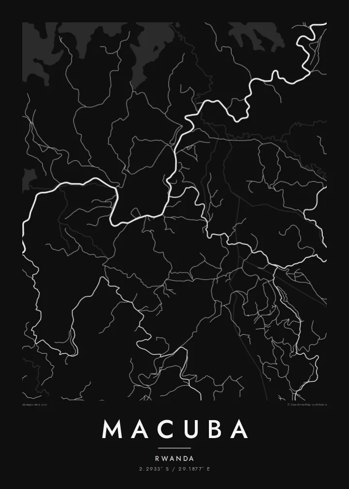 Macuba map poster — Noir style