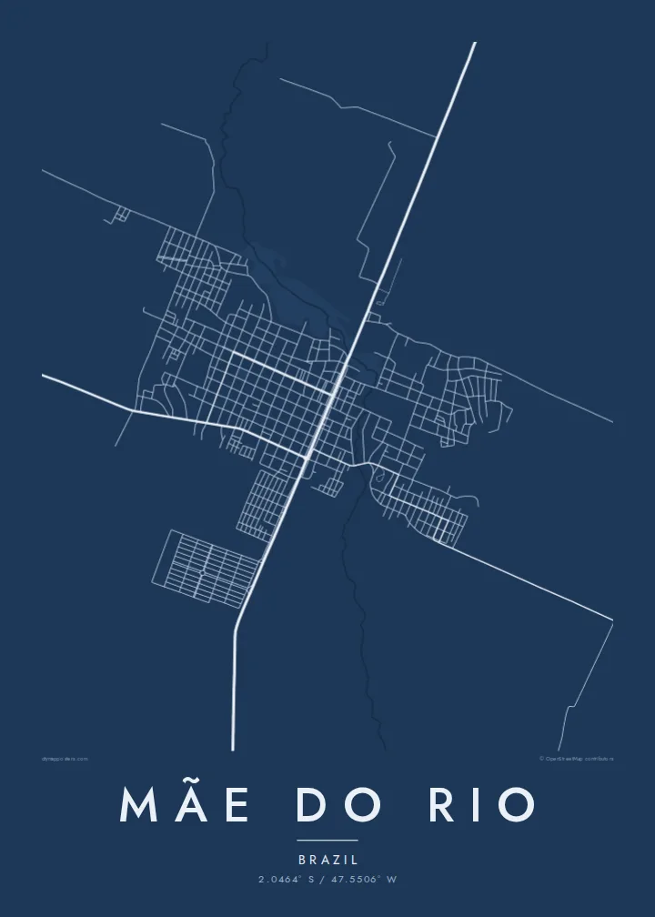 Mãe do Rio map poster — Blueprint