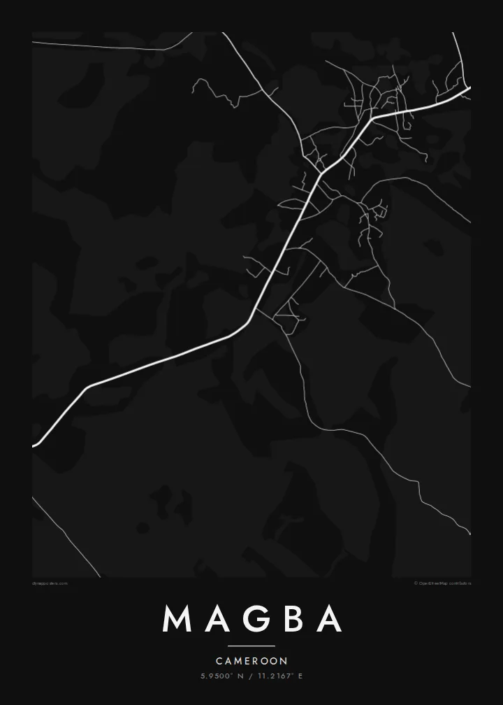 Magba map poster — Noir