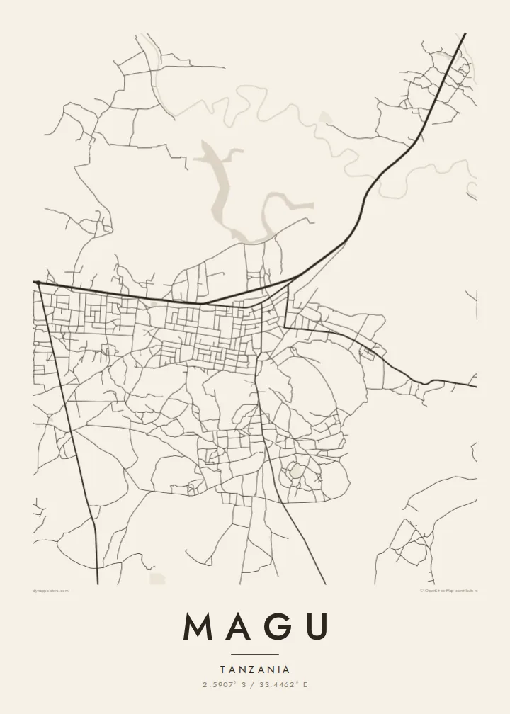Magu map poster — Paper style