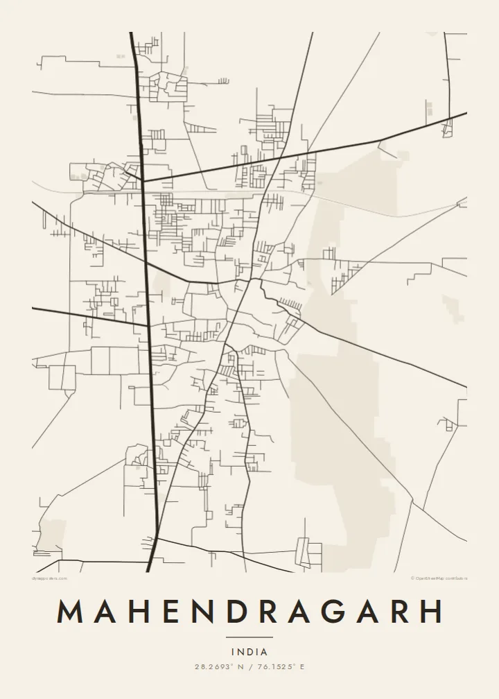 Mahendragarh map poster — Paper