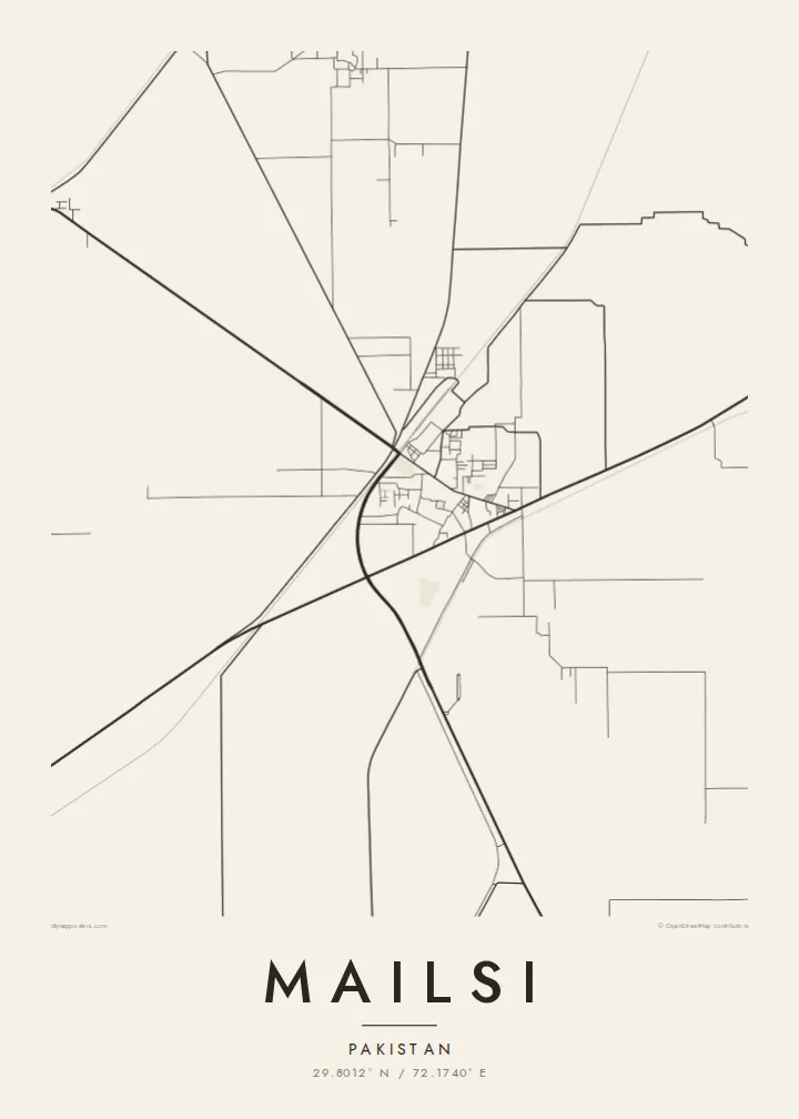 Mailsi map poster — Paper style