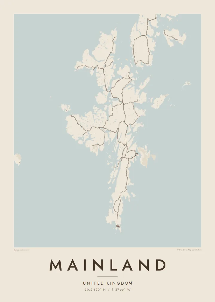 Mainland map poster — Sand