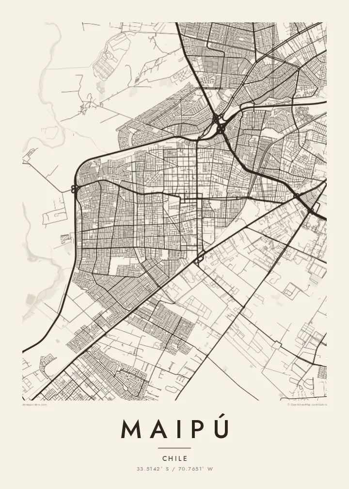 Maipú map poster — Paper style