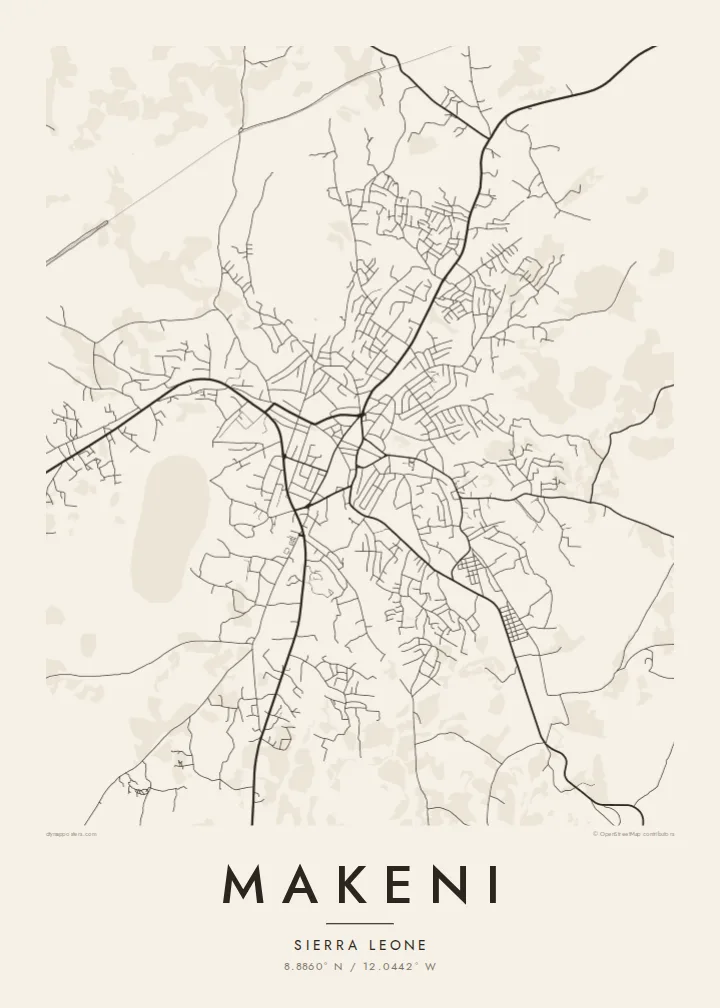 Makeni map poster — Paper
