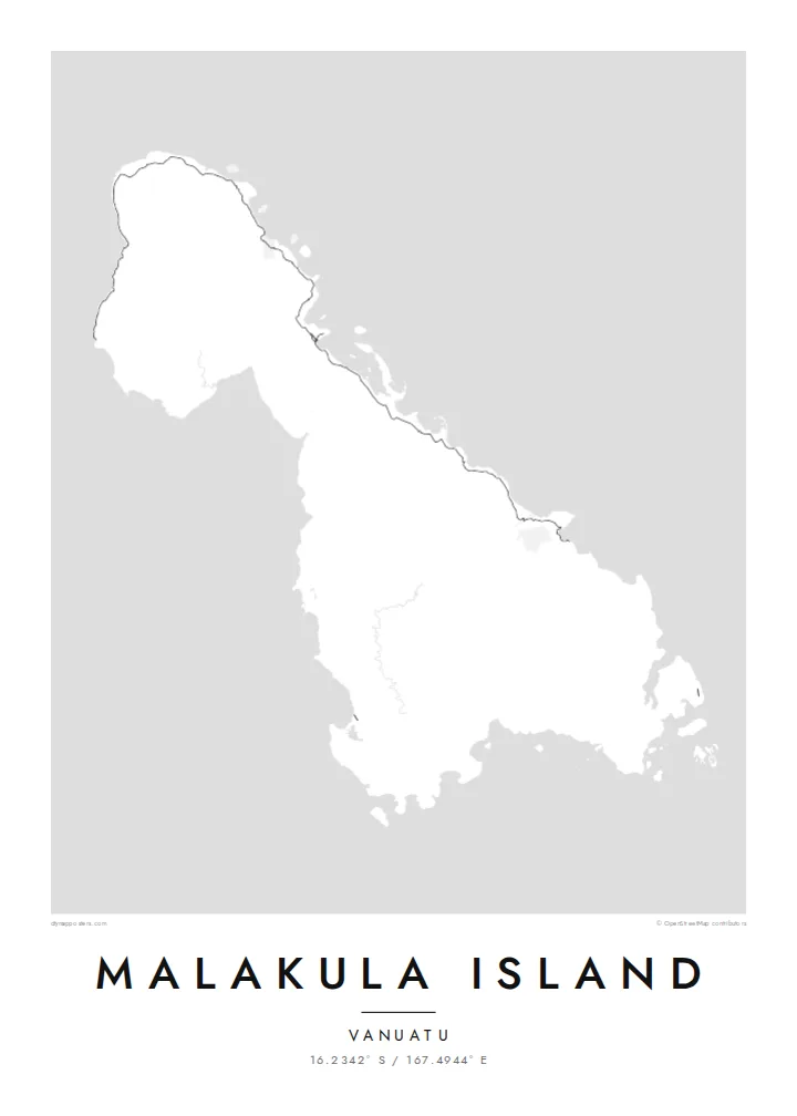 פוסטר מפת Malakula Island