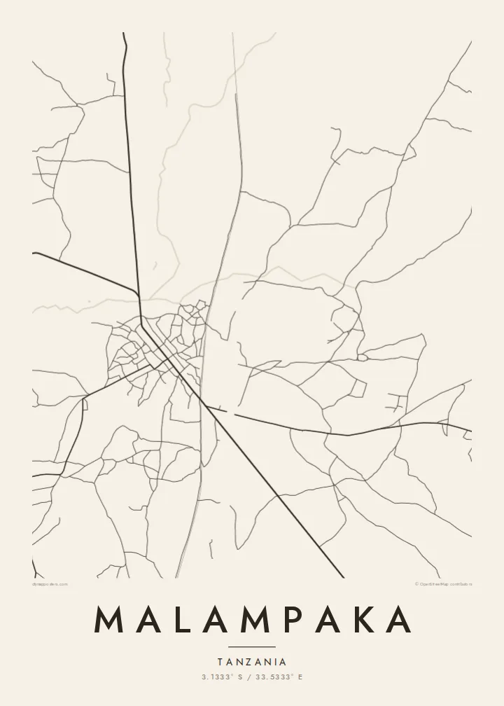 Malampaka map poster — Paper