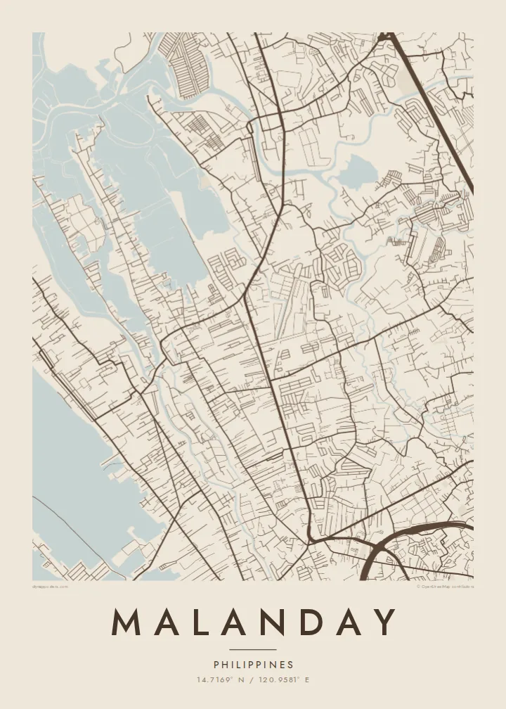 Malanday map poster — Sand
