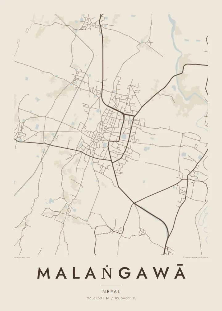 Malaṅgawā map poster — Sand style