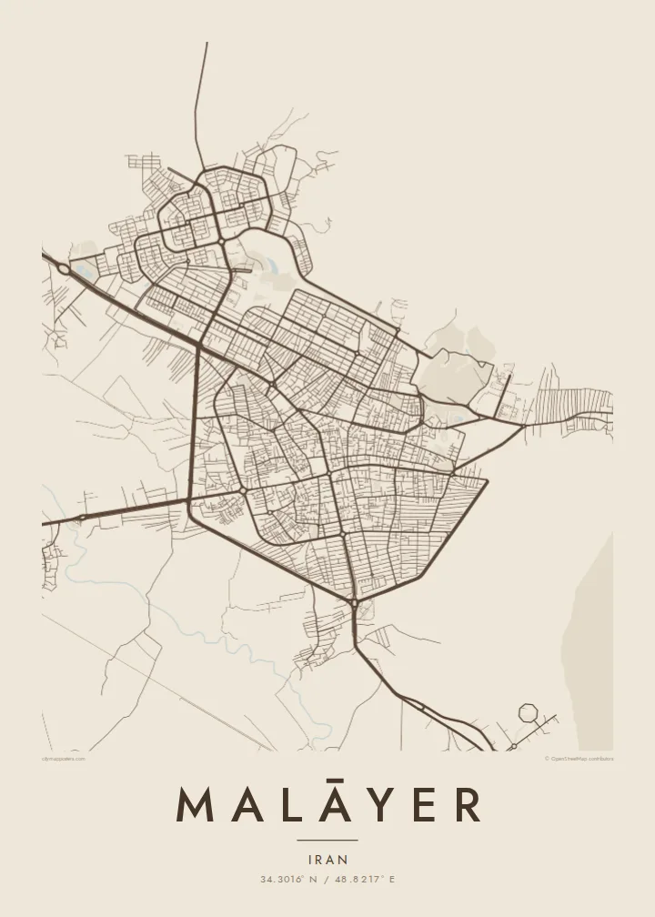 Malāyer map poster — Sand style