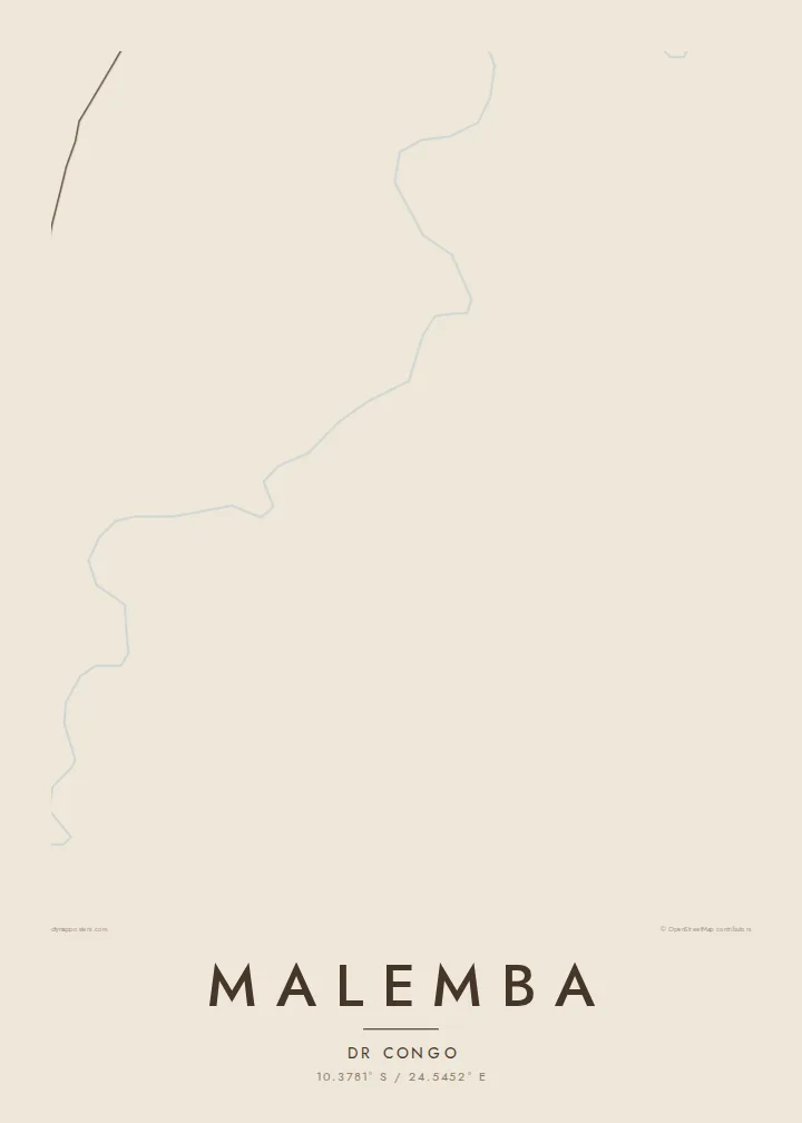 Malemba map poster — Sand style