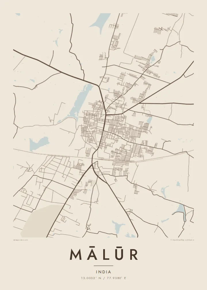 Mālūr map poster — Sand style