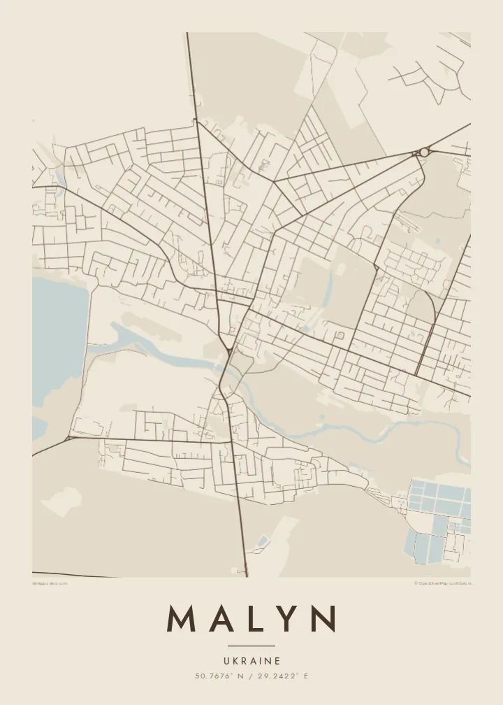 Malyn map poster — Sand style