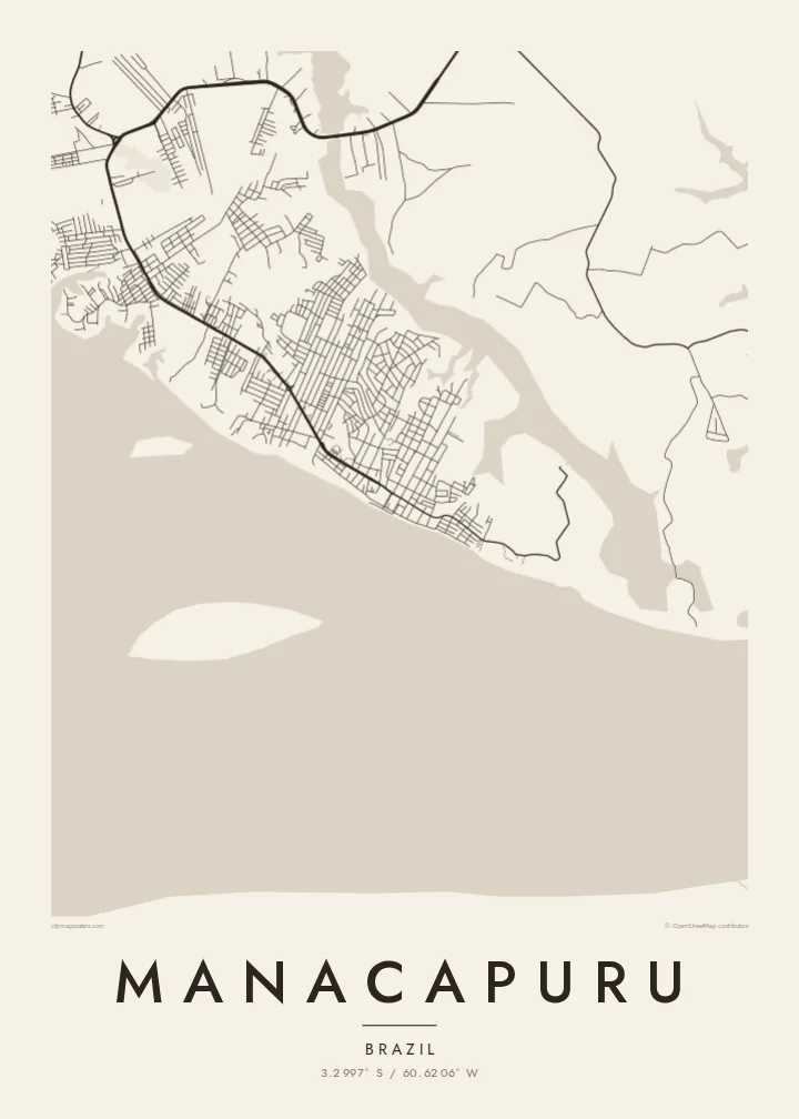 Manacapuru map poster — Paper