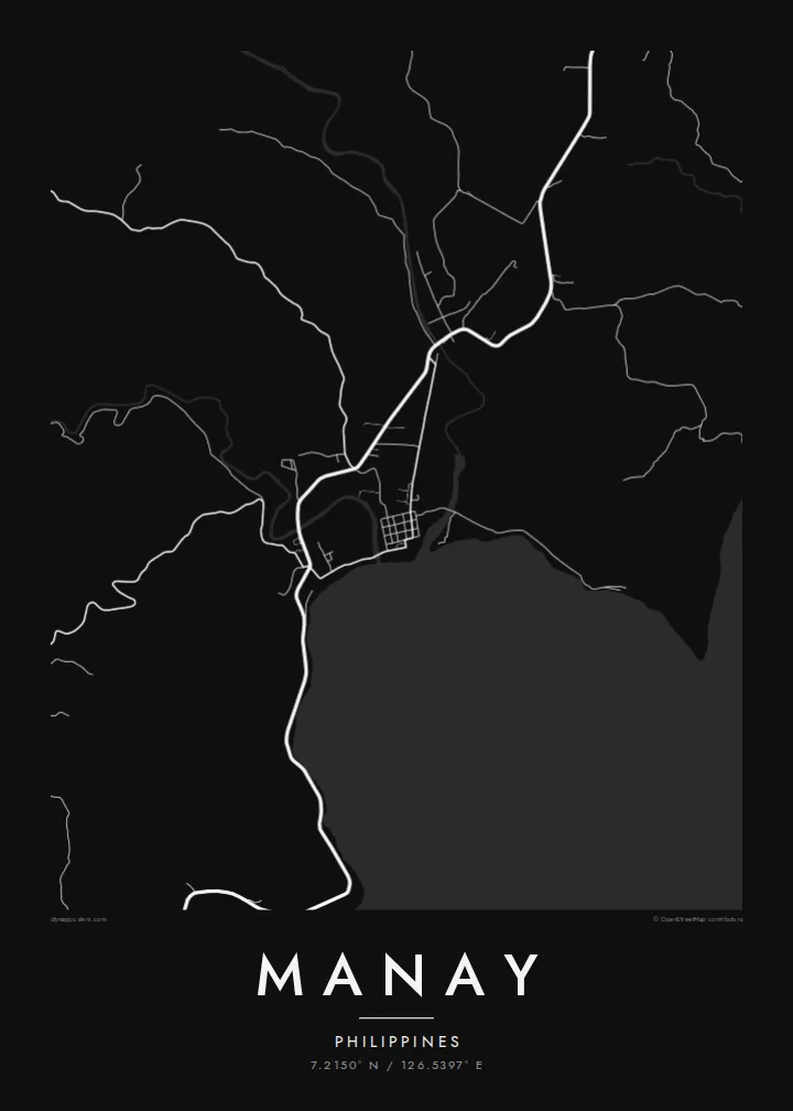 Manay map poster — Noir