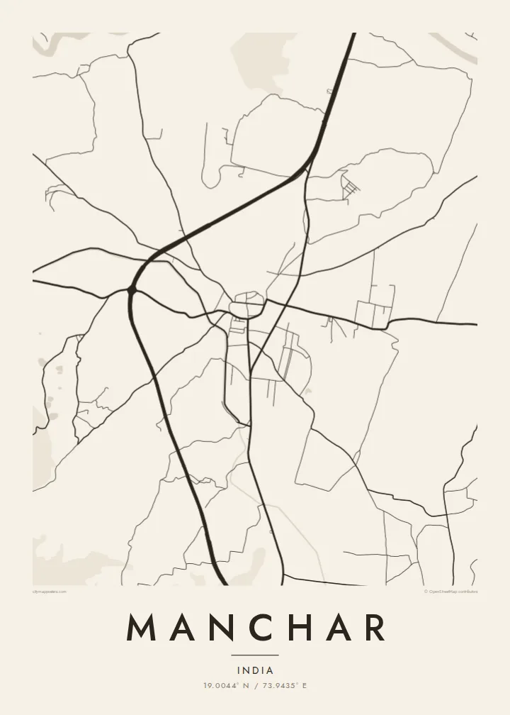 Manchar map poster — Paper style