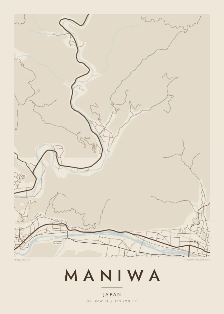 Maniwa map poster — Sand