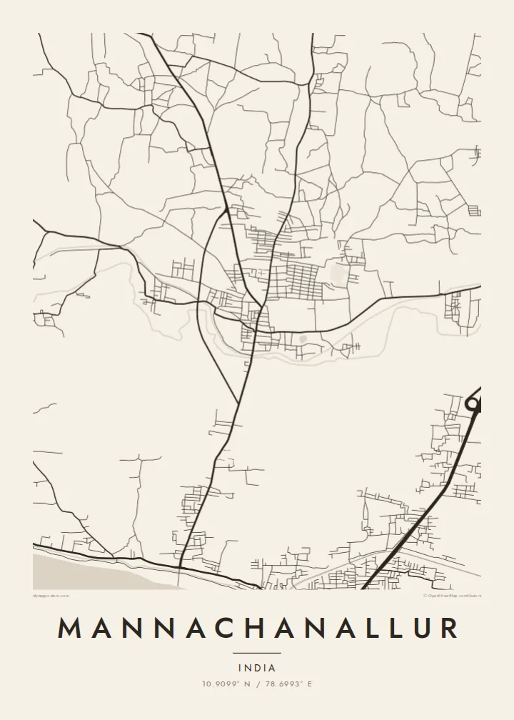 Mannachanallur map poster — Paper