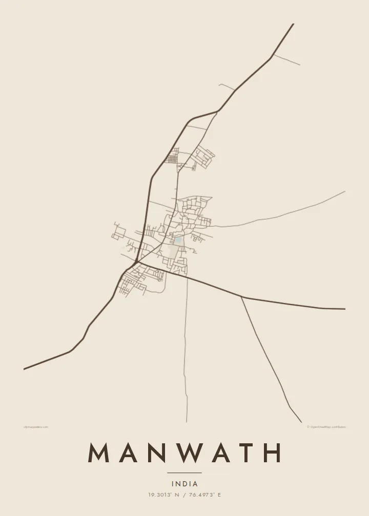 Manwath map poster — Sand style