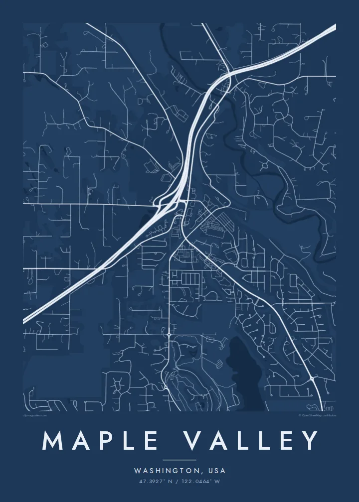 Maple Valley map poster — Blueprint
