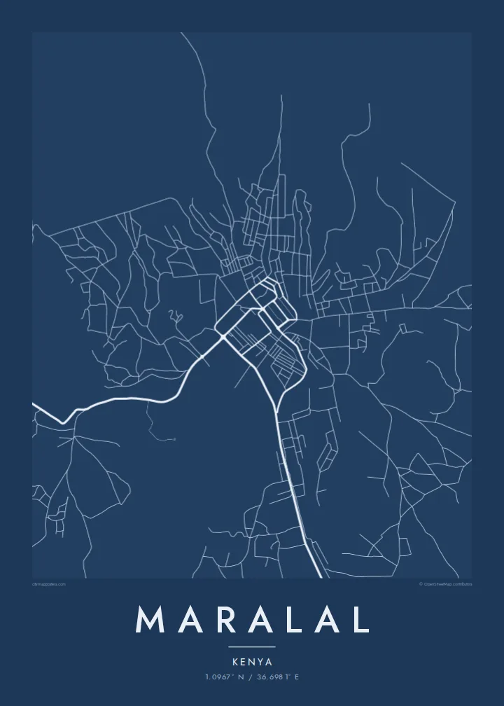 Maralal map poster — Blueprint