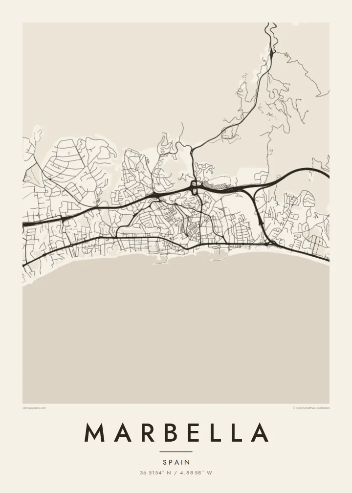 Marbella map poster — Paper