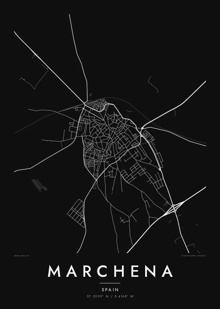 Marchena map poster — Noir style