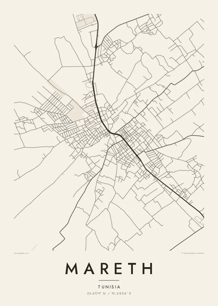 Mareth map poster — Paper style