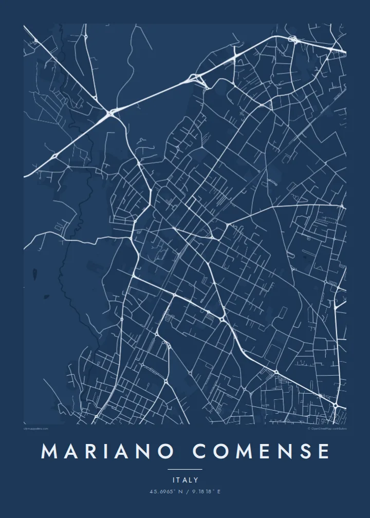 Mariano Comense map poster — Blueprint
