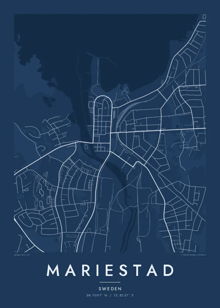 Mariestad map poster — Blueprint