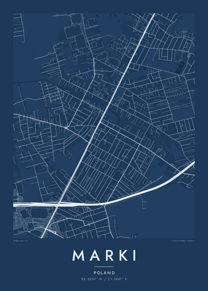 Marki map poster — Blueprint style