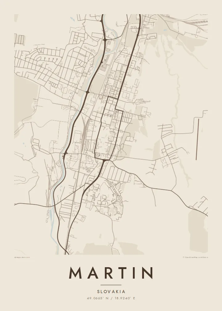Martin map poster — Sand style