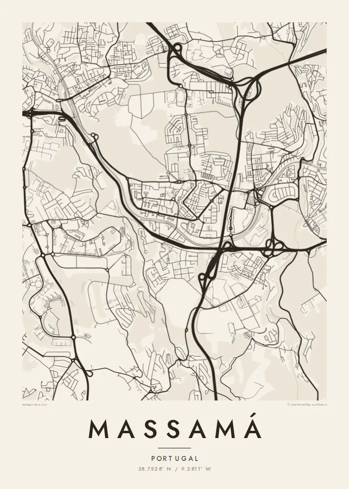 Massamá map poster — Paper